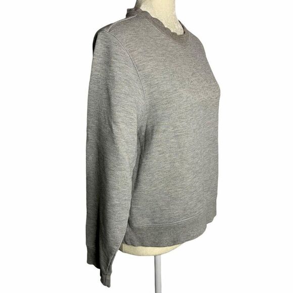 Vintage 90s Adidas Crewneck Sweatshirt M Grey Logo - Picture 4 of 6